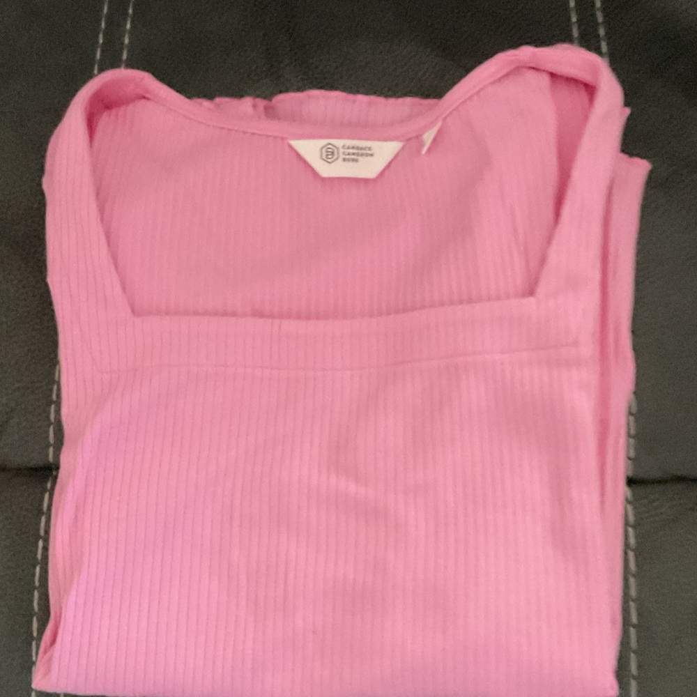 Cameron Bure Pink Ribbed Sleeveless Top
